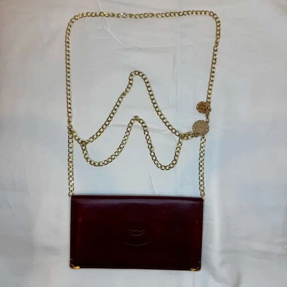 Vintage Cartier Bifold Wallet with Unbranded Gold Toned Chain - EUC! - Picture 9 of 10